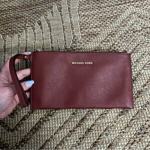 Michael Kors Wristlet Tan and Brown gold hardware